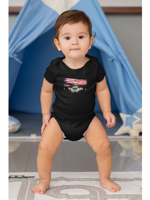 Tişört Fabrikası Abd Siyah Unisex  Bebek Body - Zıbın