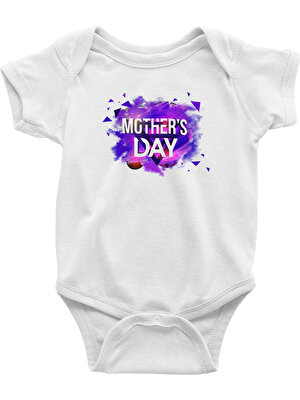 Tişört Fabrikası Anneler Günü Baskılı Unisex Beyaz Bebek Body - Zıbın