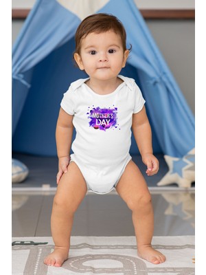 Tişört Fabrikası Anneler Günü Baskılı Unisex Beyaz Bebek Body - Zıbın