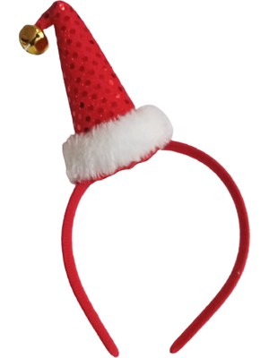Event Party Store  Yılbaşı Taç Noelbaba Şapka Pullu Zilli Kırmızı