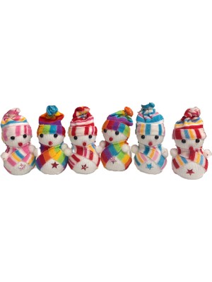 Event Party Store  Yılbaşı Ağaç Süsü Renkli  Kardan Adam 12 cm 6'lı