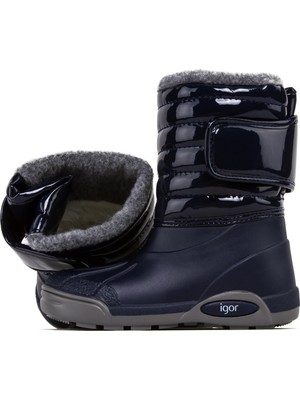 Igor W10168 Topo Ski Charol Çocuk Kürklü Lacivert Bot