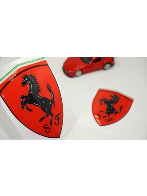 DK Tuning Ferrari Scuderia Çamurluk Yanı 3m 3D Damla Desen Logo Seti