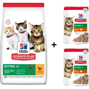 Kitten Tavuk Etli Yavru Kedi Maması 1,5 kg + 2 Adet Yaş Mama