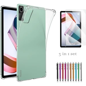 M.TK Moveteck Xiaomi Redmi Pad Tablet Için Uyumlu Kılıf Ekran Koruyucu ve Kalem Ön Arka Tam Kaplama 3in1 Set