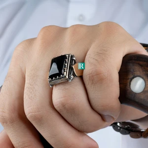 Rev Silver 925 Ayar Gümüş Erkek Yüzük Şık Imame Dekoru Yüksek Kaliteli Hediyelik Takı Mücevher