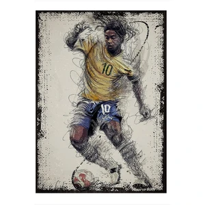 Ronaldinho Futbol Dekoratif Ahşap Tablo 50CMX 70CM