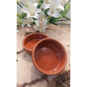 Toprak Güveç Çömlek Kasesi 2 Adet Fırın Sütlaç - Porsiyon Fırın Kabı - El Yapımı - Toprak - Güveç