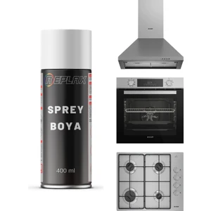 Inox Ankastre Set Beyaz Eşya Sprey Boya 400 Ml