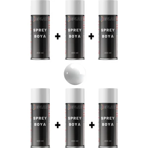 6 Adet Ral 9003 Parlak Beyaz Sprey Boya 400 Ml