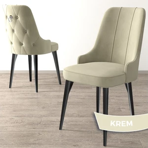 Concept Newa Serisi  Babyface Kumaş Siyah Metal Ayak Gümüş Halkalı 1 Adet Sandalye