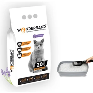 20 Lt Beyaz Bentonit Kalın Tane Lavanta Kokulu Süper Topaklanan Premium Kedi Kumu
