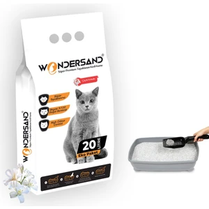 20 Lt Beyaz Bentonit Ince Tane Çiçek Kokulu Süper Topaklanan Premium Kedi Kumu