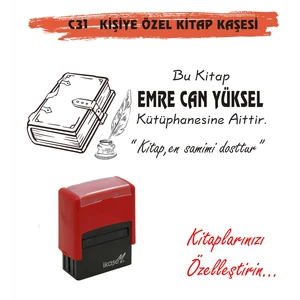 Kitap Kurtlarına ve Kişiye Özel Kitap Mühürü Kitap Kaşesi C31