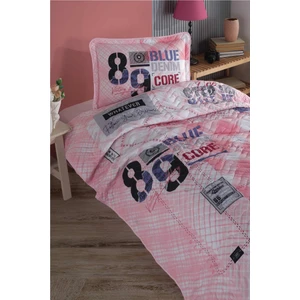 Ranforce Yatak Örtüsü Tek Kişilik Denim V1 Pembe