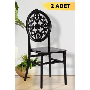 ModaLife 2 Adet Venüs Siyah Pratik Sandalye / Balkon-Bahçe-Mutfak