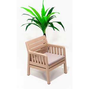 ModaLife Lara Tekli 1 Kişilik Koltuk Balkon&teras Bahçe Koltuk / Cappucino