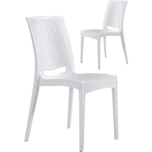 2 Adet Rattan Beyaz Sandalye / Balkon-Bahçe-Teras