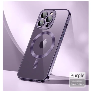 M.TK Moveteck Iphone 14 Pro Max Uyumlu Kılıf Kamera Lens Kaplama Korumalı Manyetik Magsafe Renkli Şeffaf