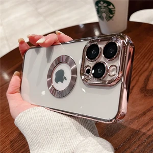 M.TK Moveteck Iphone 11 Pro Max Uyumlu Kılıf Kamera Lens Üstü Kapalı Koruma Orta Logo Gösterir Şeffaf
