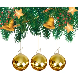 Yılbaşı Çam Ağacı Süsü Altın Top 4 cm 6'lı