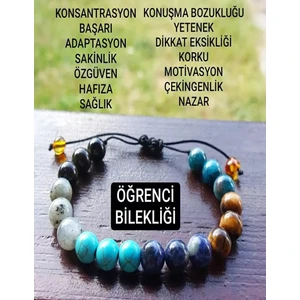 Hediye Ürün Al Hakiki Doğal Taş Erkek Öğrenci Bilekliği