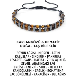 Hediye Ürün Al Kaplangözü ve Hematit Doğal Taş Bileklik