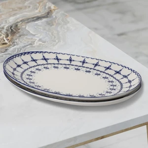 Güral Porselen Elıps 2 Parça 25 Cm Bone Kayık Tabak - 1654