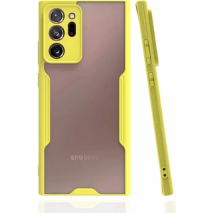Samsung Galaxy Note 20 Ultra Kılıf Parfe Kamera Korumalı Kenarları Renkli Kapak Sarı