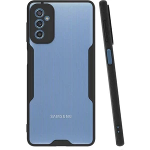 Samsung Galaxy M52 Kılıf Parfe Kamera Korumalı Kenarları Renkli Kapak Siyah