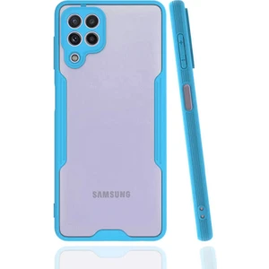 Samsung Galaxy M32 Kılıf Parfe Kamera Korumalı Kenarları Renkli Kapak Mavi