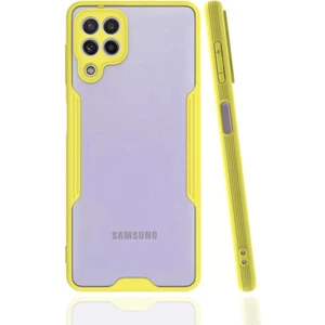 Samsung Galaxy M32 Kılıf Parfe Kamera Korumalı Kenarları Renkli Kapak Sarı