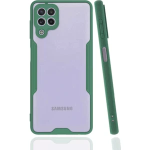 Samsung Galaxy M32 Kılıf Parfe Kamera Korumalı Kenarları Renkli Kapak Koyu Yeşil