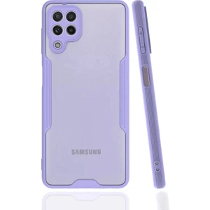 Samsung Galaxy M32 Kılıf Parfe Kamera Korumalı Kenarları Renkli Kapak Mor