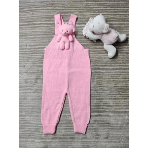 Miniko Kids Oyuncak Ayı Detaylı Düğmeli Ayarlanabilir Askılı Triko Salopet Elbise