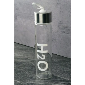 Metal Kapaklı Cam Matara 450 ml Beyaz H2O81455