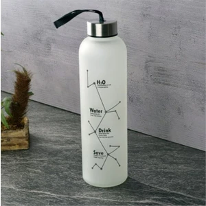 Buzlu Cam Matara 600 ml Gümüş Beyaz H2O88666