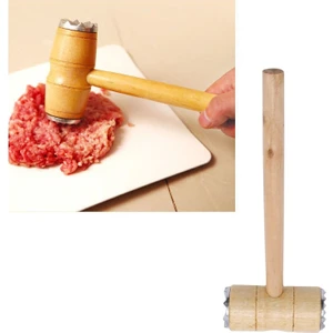 Zeytin Kırma Tokmağı Et Dövme Çekiç Tokmak Dalgalı Ağızlı Ahşap