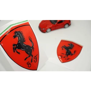 DK Tuning Ferrari Scuderia Çamurluk Yanı 3m 3D Damla Desen Logo Seti