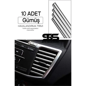 STS Oto Aksesuar Araç Içi Klima Havalandırma Izgarası Krom Trim Seti Film Şerit Havalandırma Izgarası Krom Trim Şerit