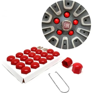 STS Oto Aksesuar Düz Bijon Kapağı Sökme Aparatlı 20 Li Set Kırmızı 17 mm