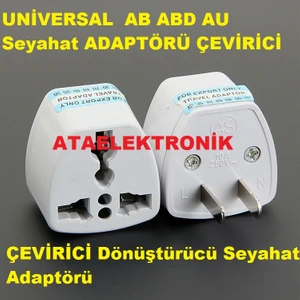 Ata Elektronik Beyaz Amerikan Priz Jak Ucu Çevirici Adaptör Amerikan Türk Çevirici Jak Yurt Dışı Beyaz