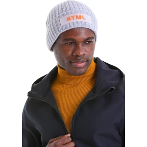 Koyu Gri Pamuklu Düz Örgü Bere