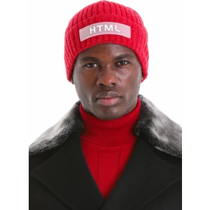 Kırmızı Pamuklu Düz Örgü Bere