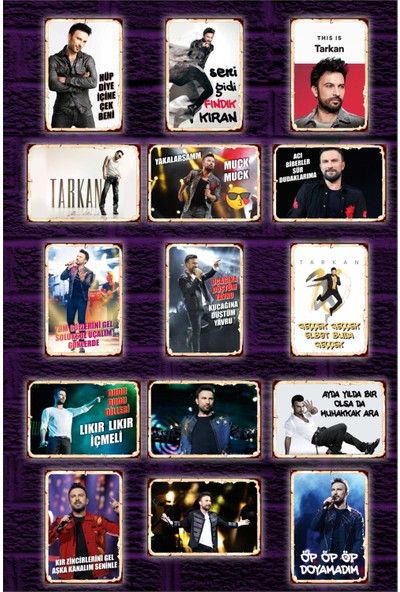 3S Promo Tarkan Ahşap Poster Seti 15 li