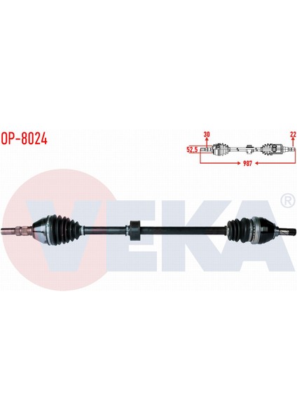 Opel Vectra C 1.6 16V Uzunluk 987MM 2002-2008 Komple Aks Sağ Ön 51705516