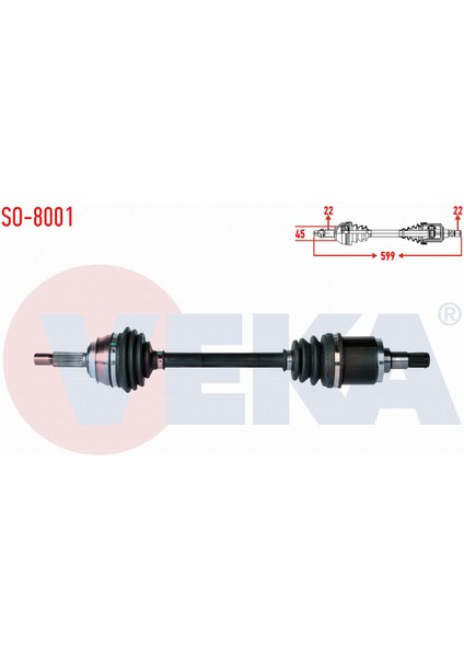 Skoda Favorıt 135 1.3 Uzunluk 599MM 1989-1994 Komple Aks Sol Ön 6u0 407 271F