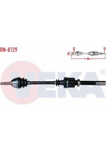 Renault Megane Iı (Bm0/1,cm0/1) 1.6i 16V A-T Uzunluk 804MM 2002-2008 Komple Aks Sağ Ön 8200531904