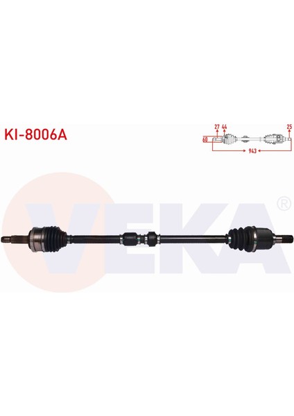 Kıa Ceed 1.6 Crdı Abslı 46 Dıs A-T Uzunluk 943MM 2006-2012 Komple Aks Sağ Ön 49500-1M110
