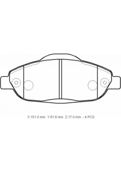 Peugeot 3008- 09/16 Ön Fren Balatası (Kablosuz)(Disk) (151X61,6X17) (Bramax) 4253.93